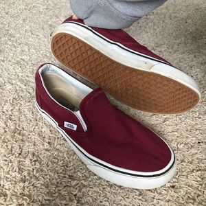 Maroon slip-on Vans